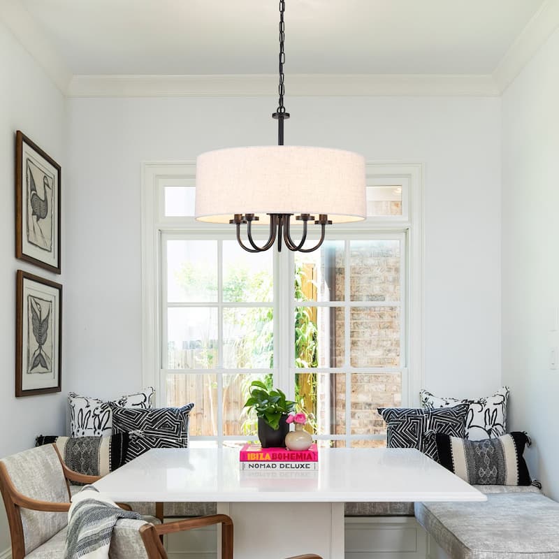 5-Light Modern Candlestick Hanging Linear Chandelier Lighting Fixture for Kitchen Island