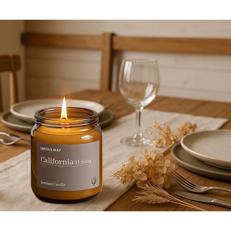 Tan California Holiday Candle 3 Oz Glass Jar Aria Home Fancy
