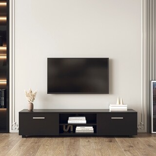 63 inch TV Stand Media Center with 2 Large-Capacity Side Door Cabinet