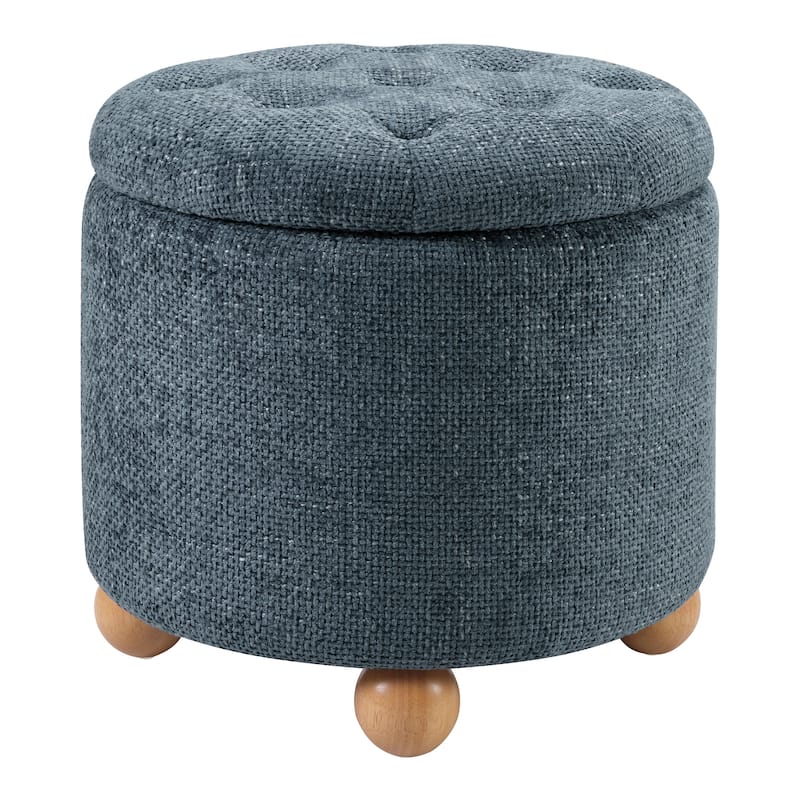 Naomi Storage Ottoman - Blue
