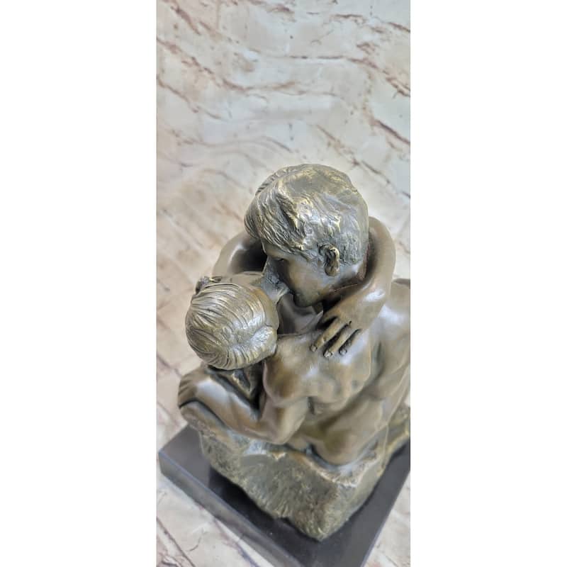 The Kiss By Auguste Rodin Bronze Statue Sculpture Romantic Figure Marble Base 15 Inches X 9 Inches