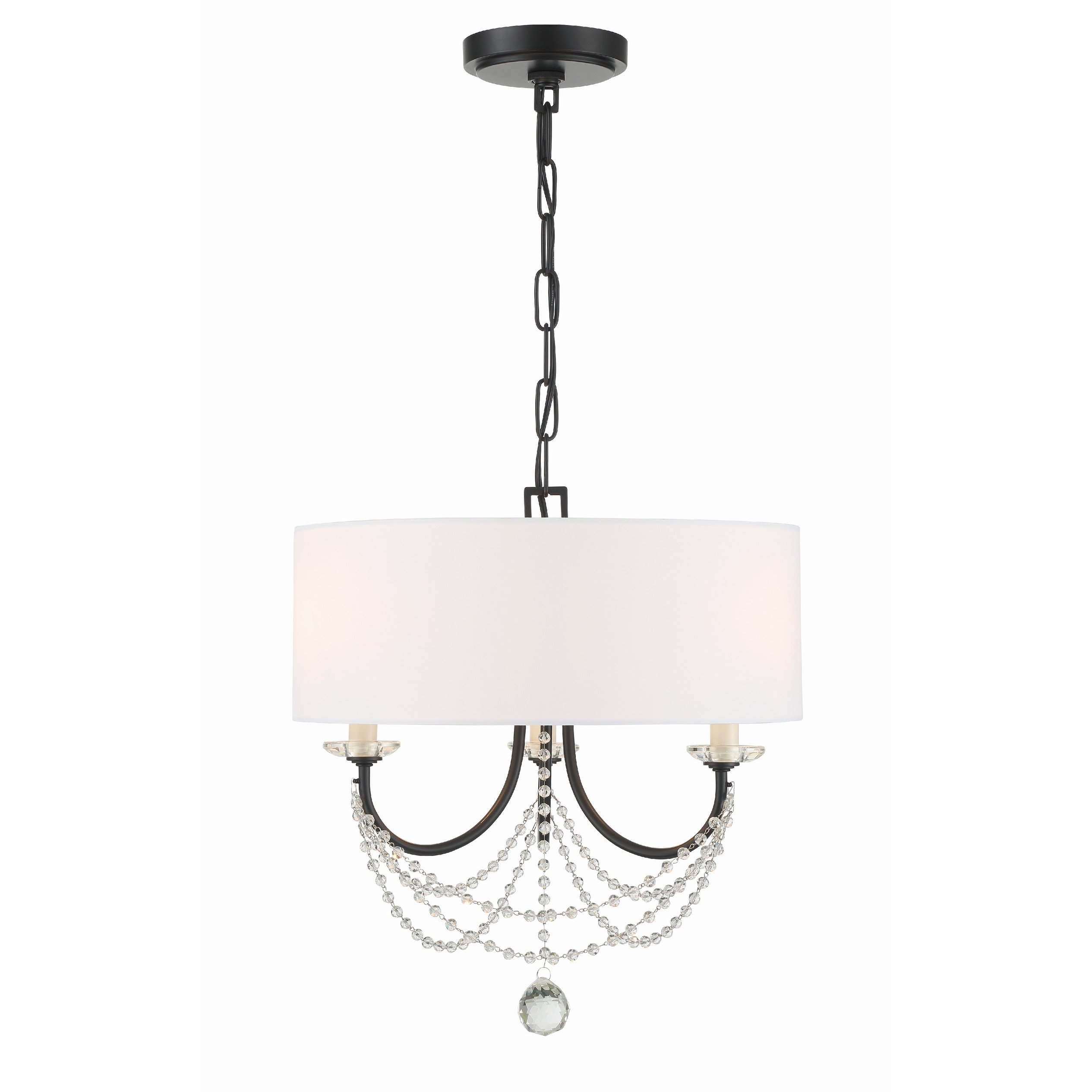 Delilah 3 Light Matte Black Mini Chandelier - 15.75"W x 16.5"H