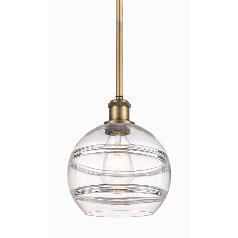 Innovations Lighting 516-1S-10-8 Rochester Pendant Rochester 8" Wide - Brushed Brass / Clear