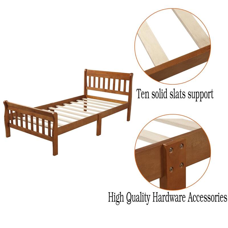 Wood Platform Bed Twin Bed Frame Panel Bed