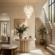 preview thumbnail 4 of 15, LNC 7-Light 3-Tier Lantern Modern Luxury Chandelier Gold Textured Clear Glass Ceiling Lights - 19.1" Dia. × 22.4" H