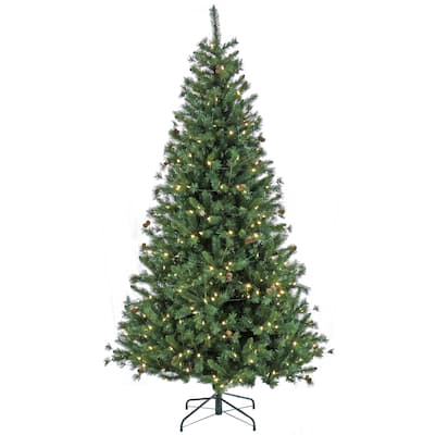 7.5 ft. Pre-Lit Cedar Spruce Tree with LED Lights - 7.5 ft
