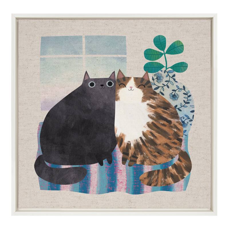 Kate and Laurel Sylvie Friends 1 Framed Canvas by Planet Cat