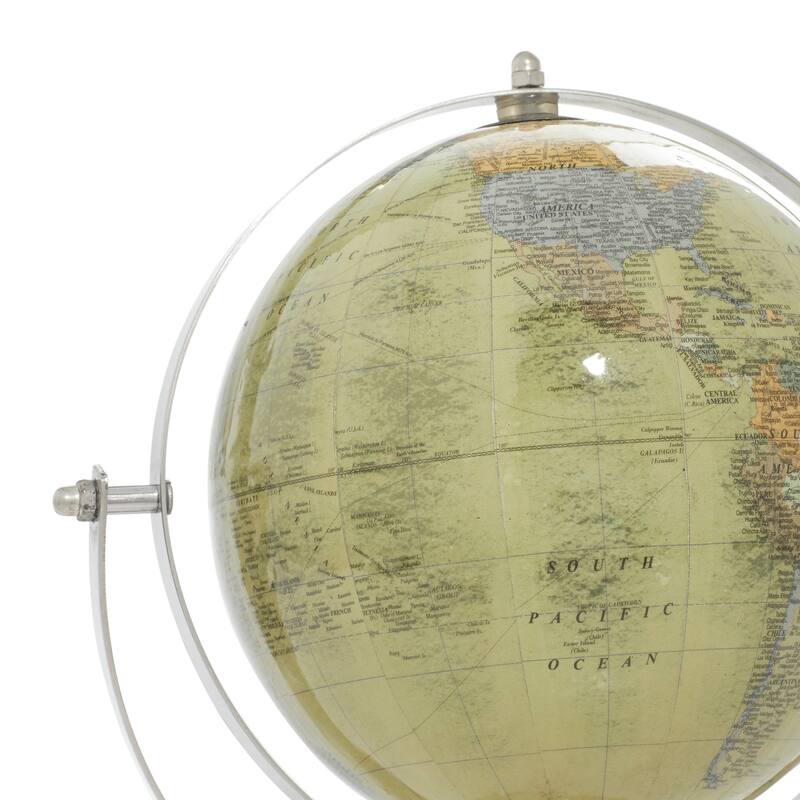 Silver Stainless Steel Metal Globe - 11x6