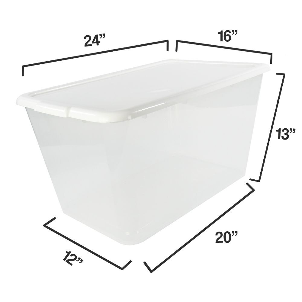 5 qt. Plastic Storage Bin with Lid in Clear (20-Pack)