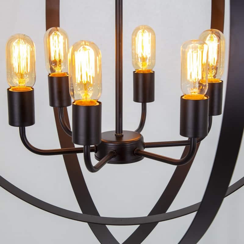 Tira 6-Light Orb Chandelier in Matte Black finish - 29.1 x 29.1 x 27.7