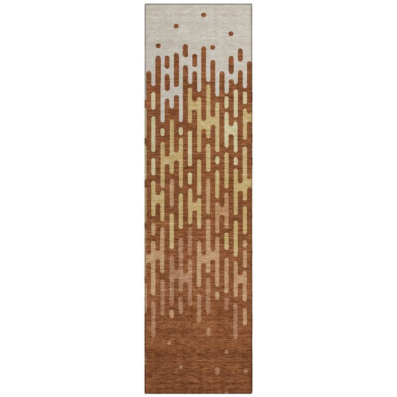 Machine Washable Indoor/ Outdoor Modern Kingman Chantille Rug