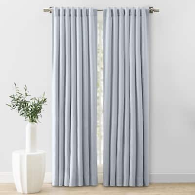 Herringbone Premium 100% Cotton Lined Rod Pocket W Back Tabs Single Curtain Panel