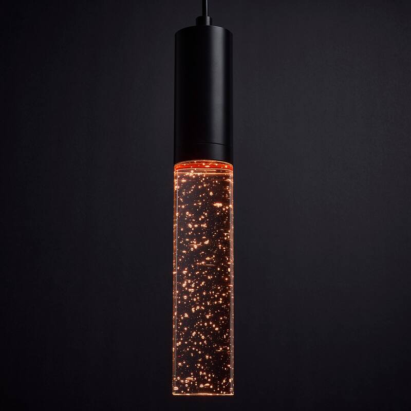 Lacey 2 Inch LED Mini Pendant RGB/TW Starfish Enabled Matte Black with K9 Bubble Crystal