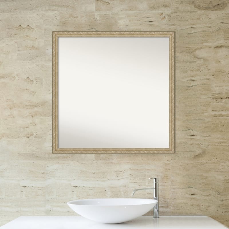 Non-Beveled Bathroom Wall Mirror - Paris Champagne Frame