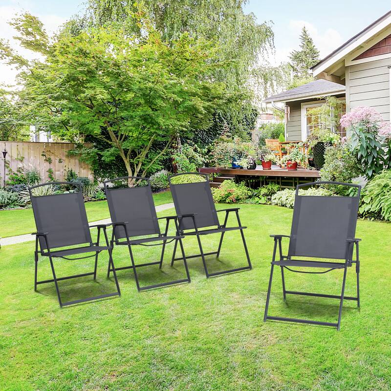 VredHom Outdoor 4-Piece Patio Dining Folding Chairs