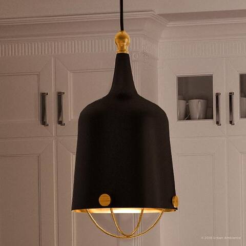 Luxury Americana Pendant Light, 25"H x 12.75"W, with Nautical Style, Midnight Black Finish by Urban Ambiance