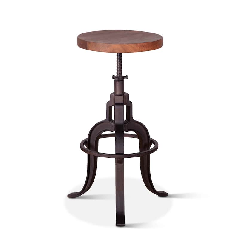 Blayne Rustic Farmhouse Adjustable Height Stool