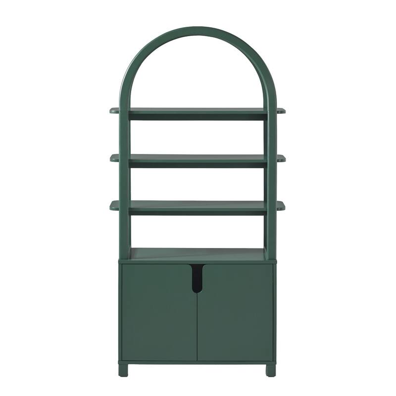 Walker Edison Modern Wood Arched Cabinet Bookcase with Storage