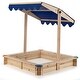 preview thumbnail 10 of 8, Costway Kids Wooden Sandbox with Height Adjustable & Rotatable Canopy - See Details