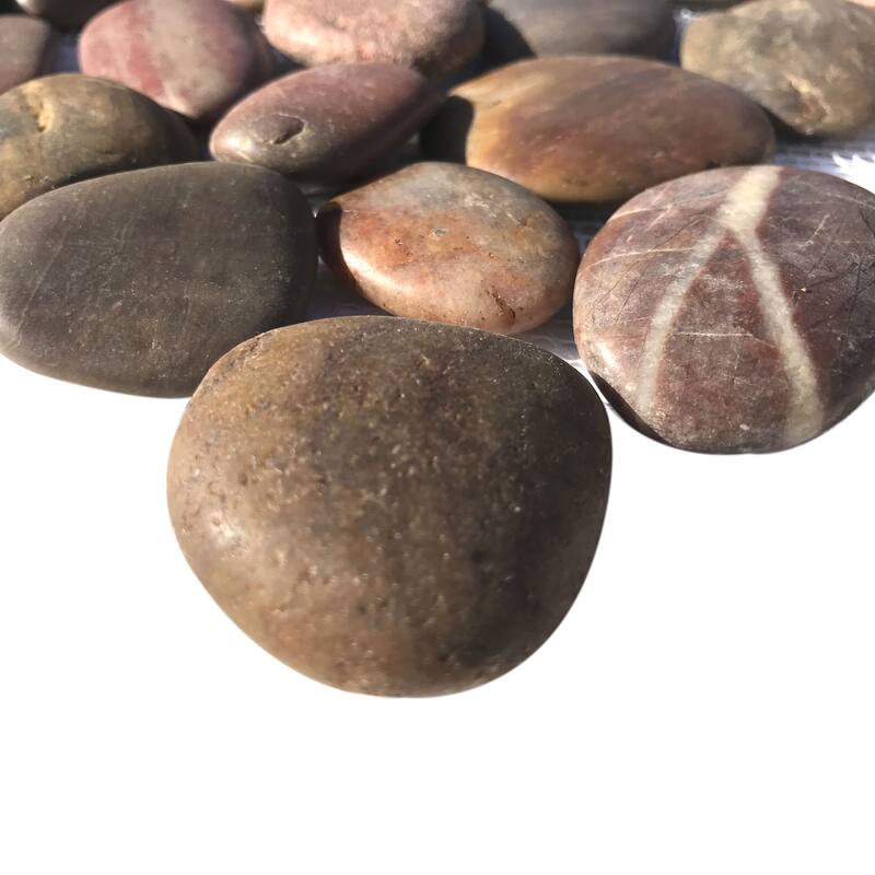 Crimson Natural Stone Pebble Mosaic Tile