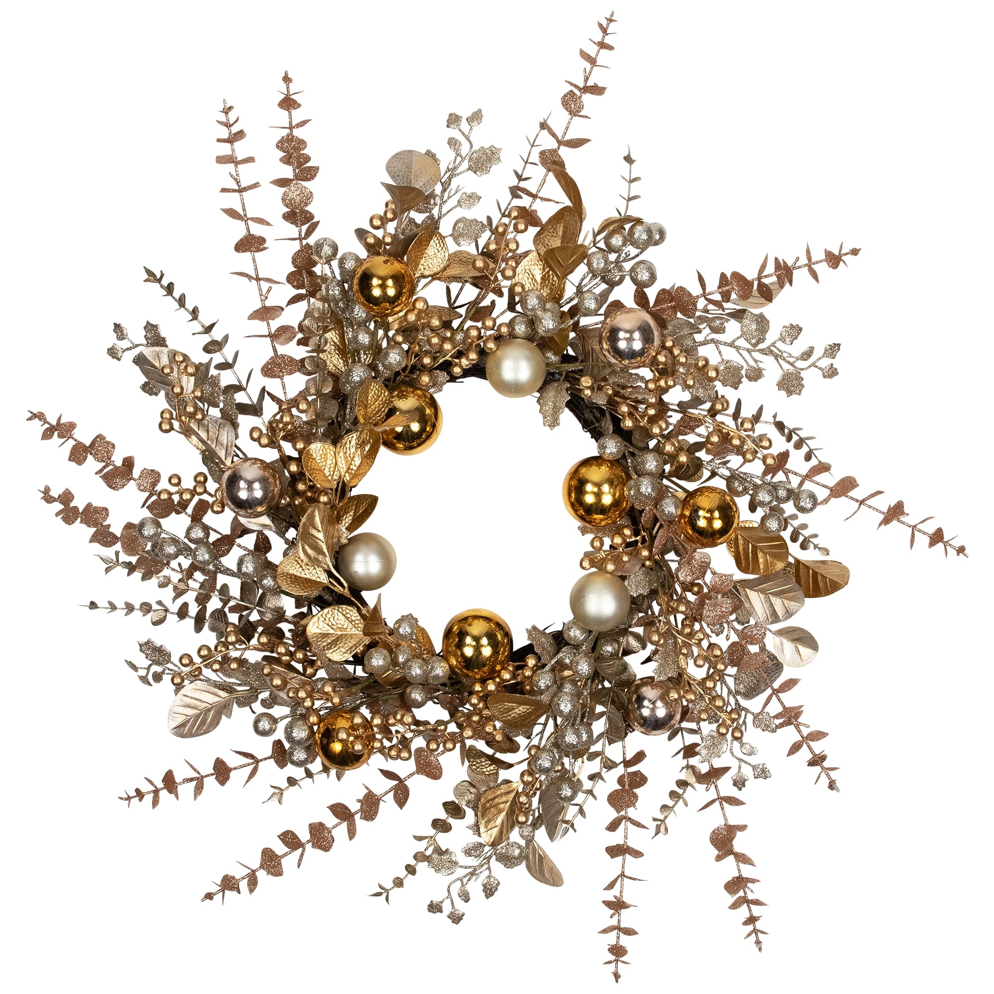 Ornaments Holly and Berries Artificial Christmas Wreath - 30