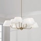preview thumbnail 6 of 4, Welsley 8-light Aged Brass Chandelier w/ White Fabric Shade