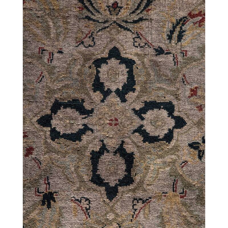 Overton Hand Knotted Wool Vintage Inspired Modern Contemporary Overdyed Gray Area Rug - 6' 1" x 8' 9"