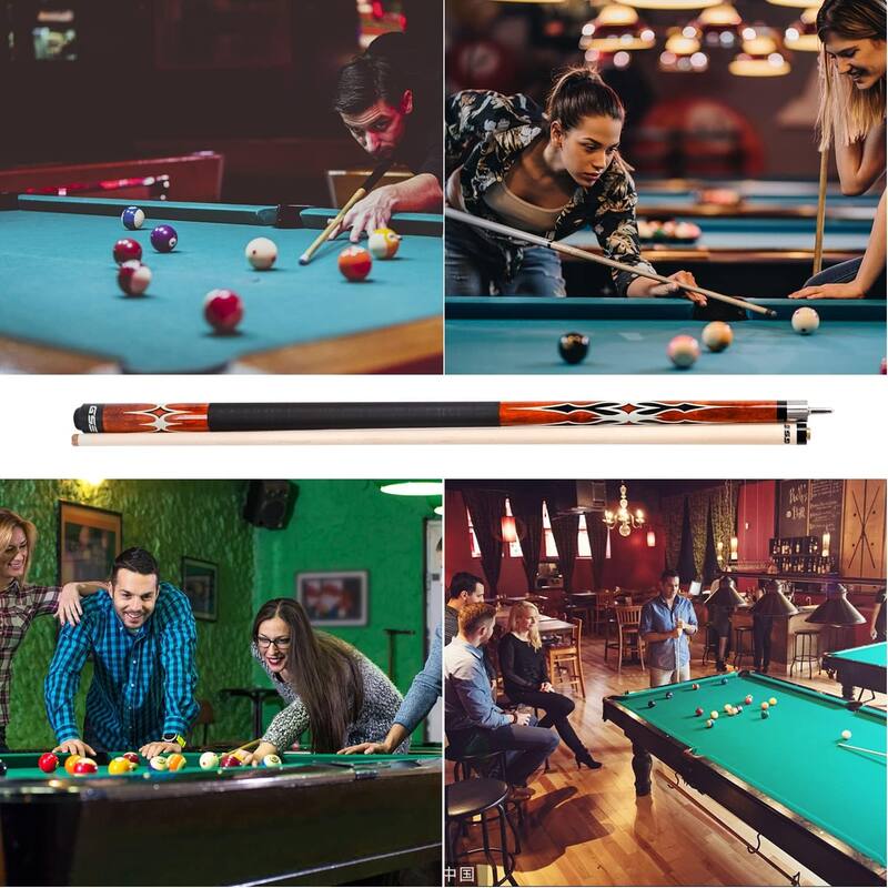 GSE™ Set of 4 Canadian Maple Hardwood Billiard Pool Cue Sticks. 58" 2-Piece Pool Cue Set for House or Commercial Use