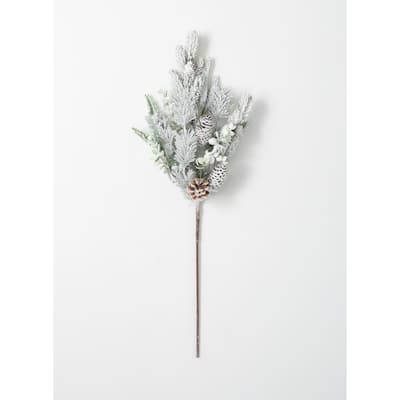 Sullivans Flocked Pine Artificial Stem 32"H Green - 16"L x 4"W x 32"H