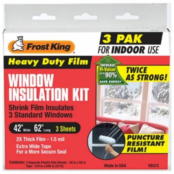 Shop Frost King V83 3 Heavy Duty Film Window Insulation Kit 42 X 62 1 5 Mil On Sale Overstock 25406149
