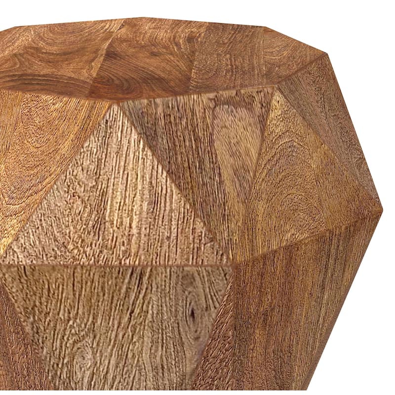 Jacinto Octagonal Solid Mango Wood Side Table