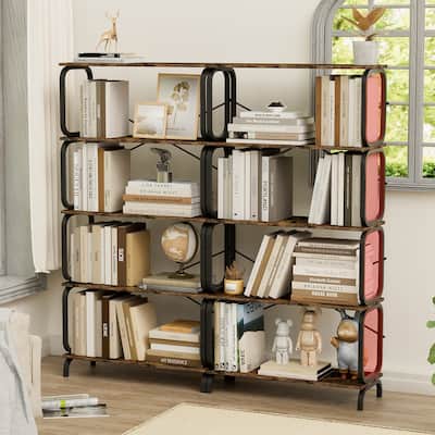 5 Tier Large Book Shelf,Bookcase Home Office Open Bookshelf,Shelves for Living Room,Office Shelf,Bookshelf with Metal Frame