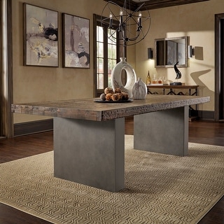 Blake Reclaimed Wood and Concrete Dining Table by iNSPIRE Q Artisan - Brown