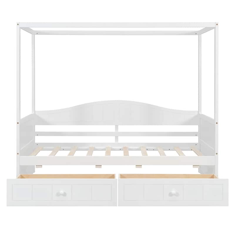 Twin Canopy Daybed with 2 Storage Drawers, Elegant & Functional