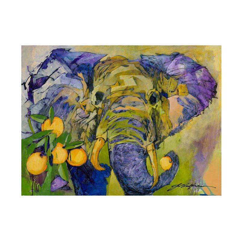 Yuval Wolfson 'Elephant and Oranges' Canvas Art