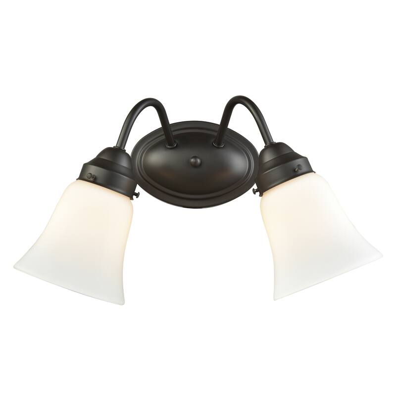 Califon 13-inch Wide 2-Light Vanity Light in Oil Rubbed Bronze - Oil Rubbed Bronze - 13
