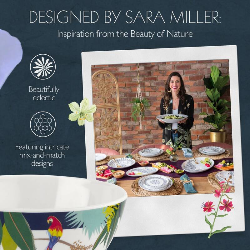 Portmeirion Home and Gifts Set of 4 Melamine Bowls - 6 in