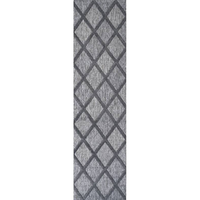 JONATHAN Y Talaia Diamond Trellis Indoor/Outdoor Area Rug - 2 X 8 - Dark Gray