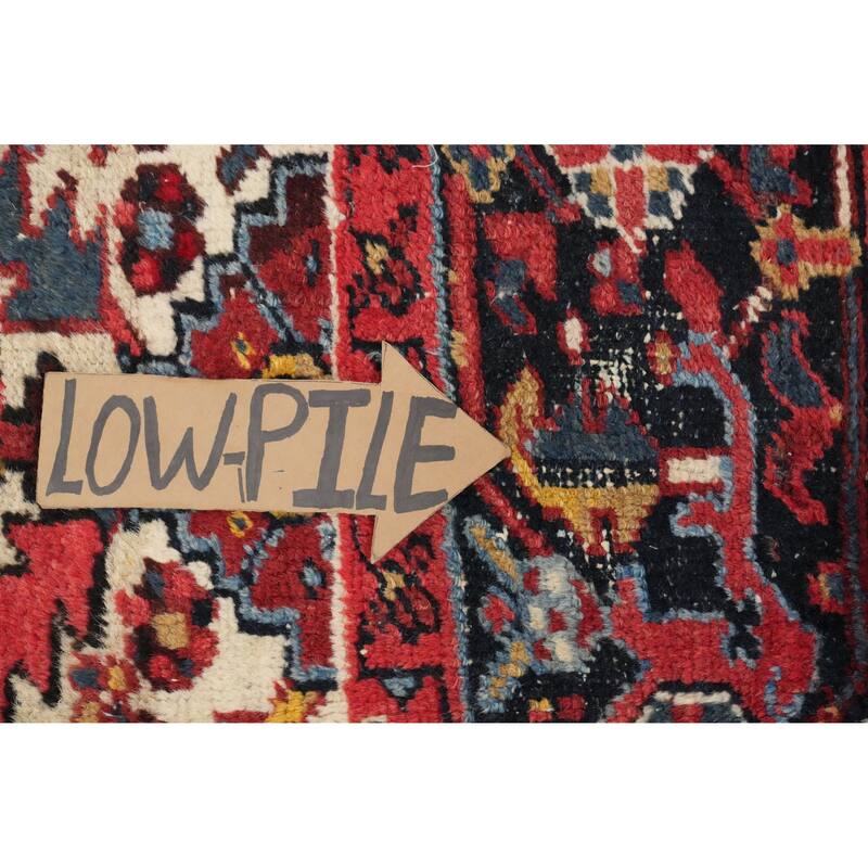 Hand Knotted Oriental 100% Wool Carpet Traditional Geometric Beige & Ivories Heriz Area Rug - 9' 7'' X 7' 5''