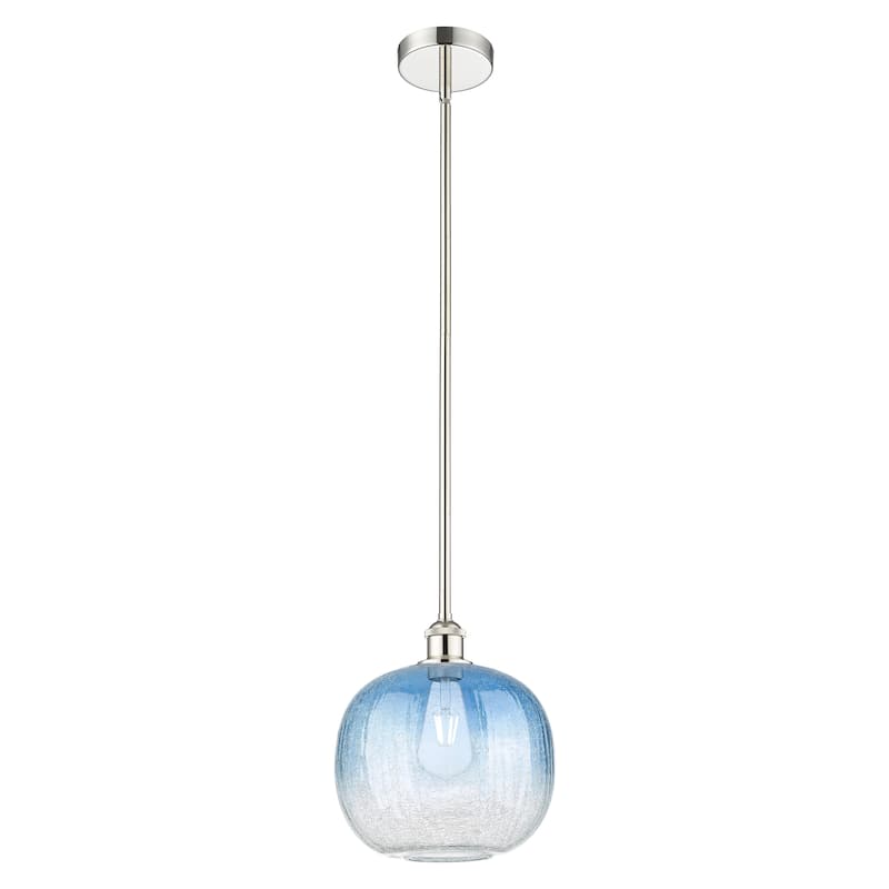 Innovations Lighting Endless Possibilities Edison - Brookhaven Sphere - 1 Light 11" Stem Hung Mini Pendant - Polished Nickel/Sapphire Blue