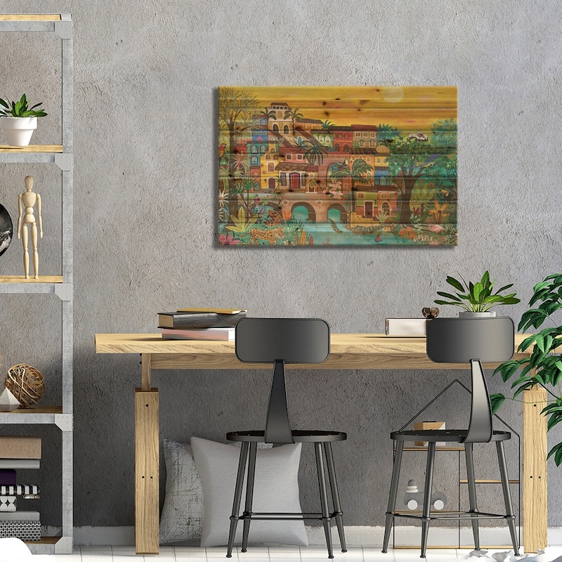 Cuando El Condor Pasa Print On Wood by Magali Modoux - Multi-Color