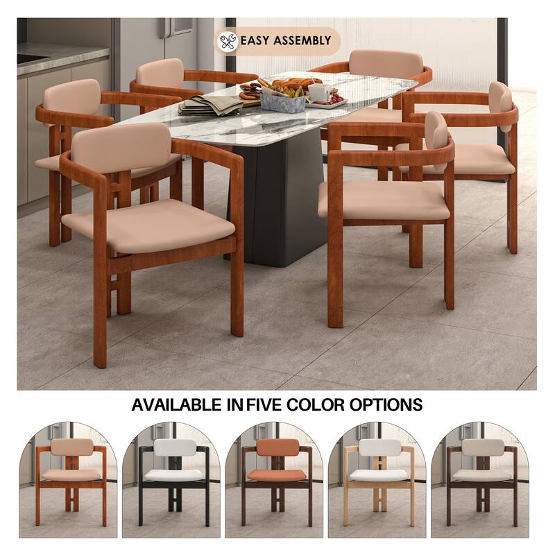 Velo Solid Wood Dining Chair Open Back Modern Accent Side Armchair