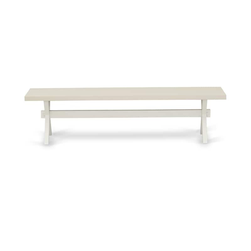 East West Furniture X-Style Modern Dining Bench with Wooden Seat, 72x15x18 Inch, Multi-Color (Finish Options)