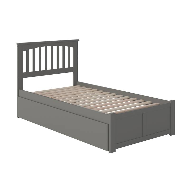 Mission Platform Bed with Footboard and Twin XL Trundle