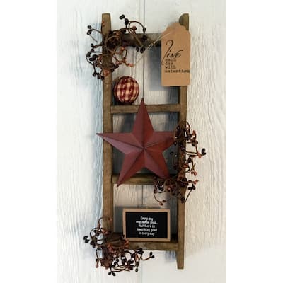 Farmhouse Primative Small Decorative Tobacco Lath Ladder
