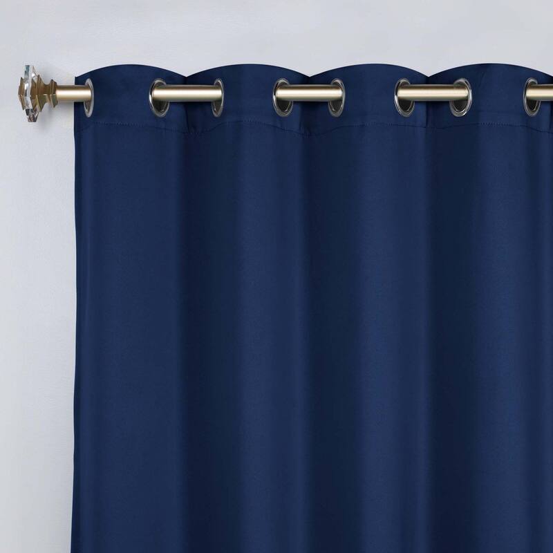 Superior Solid Machine Washable Room Darkening Grommet Curtains, Set of 2