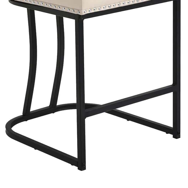 Modern 26.in Armless Barstool Metal Frame Low Back Counter Height Upholstered Bar Stool