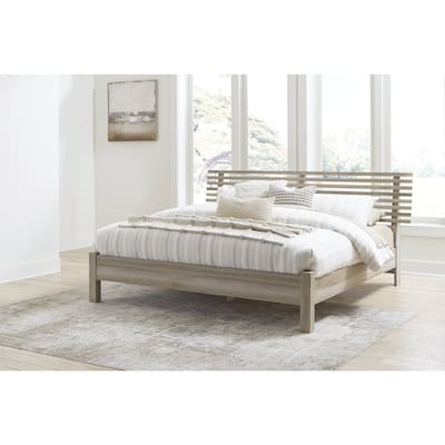 Signature Design by Ashley Hasbrick Tan King Slat Headboard