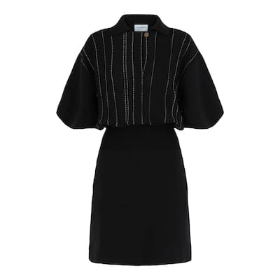 Ferragamo Contrast Stitch Knit Dress, ,