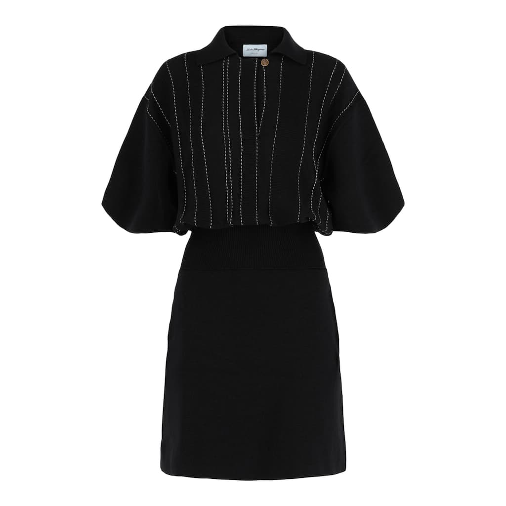 Ferragamo Contrast Stitch Knit Dress